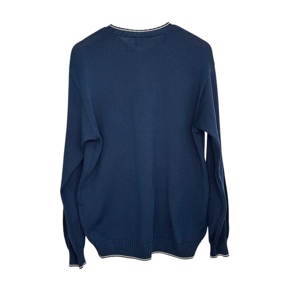 Paul & Shark Yachting Mens V Neck Cotton Sweater Sz Medium Blue Long Sleeve - Picture 2 of 7